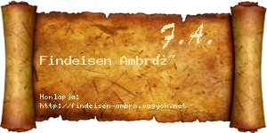 Findeisen Ambró névjegykártya